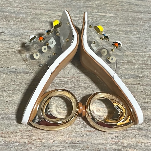 Ninety Union Couture Vegas clear multicolored studded open toes heels - Picture 13 of 16